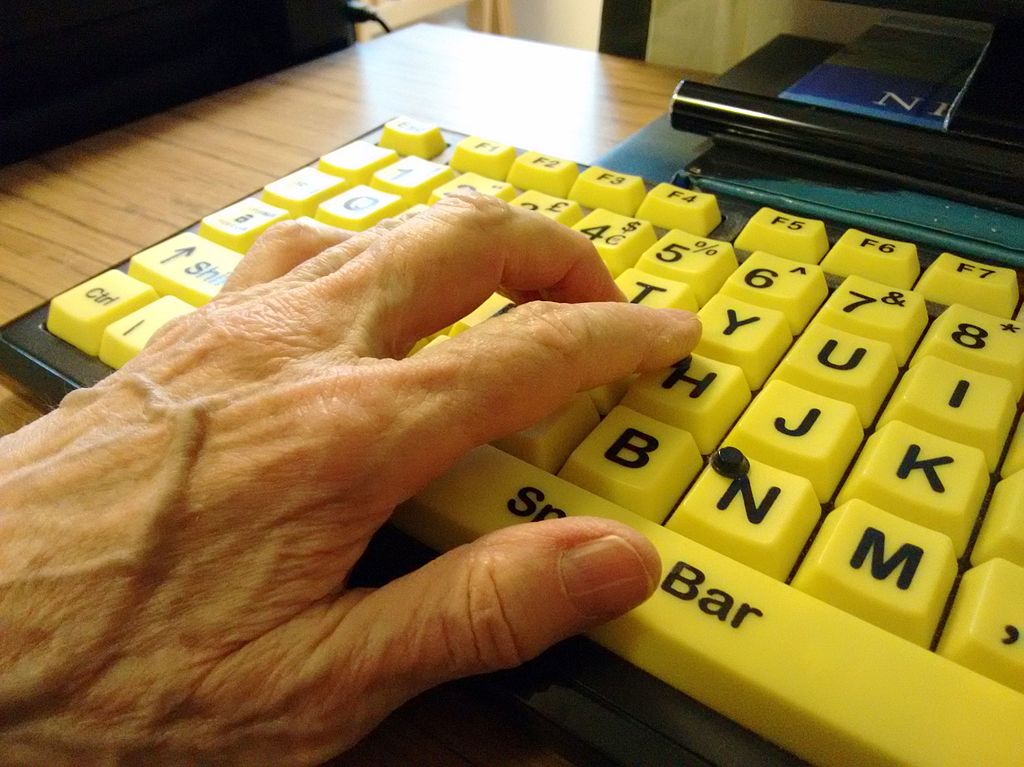Accessibility testing in action with high contrast keyboard.